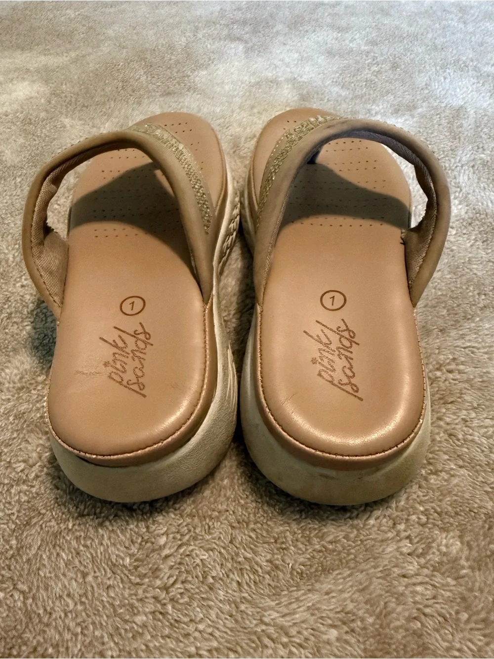 Pink sands tan wedge